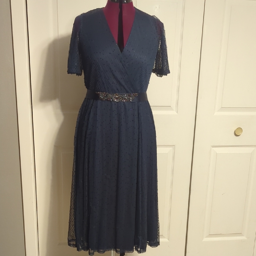 Elegant Navy Blue Dress